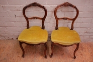 Pair Louis XV style side chairs in walnut