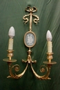 Louis XVI style Wall sconses in bronze and wedgewood, France 1900