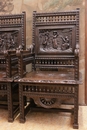 Breton style Arm chairs in Oak, France 19th century