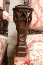 Gothic style arm chairs in Oak, France 19th century