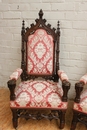 Gothic style arm chairs in Oak, France 19th century