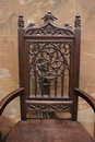 Gothic style Arm chairs in Oak, France 19th century