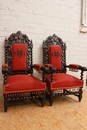 Hunt style Hunt arm chairs in Oak, France 19th century