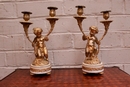 style Candelabras in marble and bronze, France 19th century