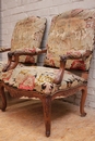 Regency style Arm chairs in Walnut, France 19th century