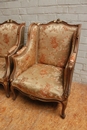 Louis XV style Bergeres in Walnut, France 19th century