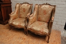 Louis XV style Bergeres in Walnut, France 19th century