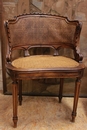 Louis XVI style Arm chairs in Walnut, France 19th century