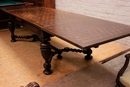 Renaissance style Table in Oak, Belgium 1900