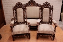 Hunt style Sofa set in Oak, France 19th century