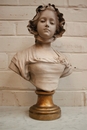 Romantic style statue in pipeclay, Belgium 19th century