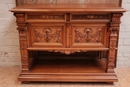 Henri II style Server in walnut and marble, France 19th century
