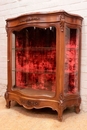 Louis XV style Display cabinet in walnut and marble, France 19th century
