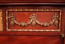 Louis XVI style Display cabinet in mahogany,bronze and marble, France 19th century