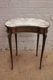 Quality napoleon III Table with bronze and marble top
