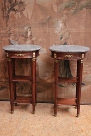 Quality pair night stands in mahogany and bronze