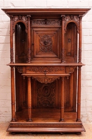 Quality renaissance style cabinet in walnut