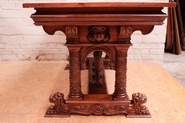 Quality renaissance style center table in walnut