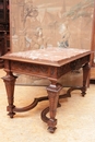 Regency style Center table in walnut and marble, France 19th century