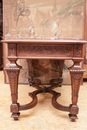 Regency style Center table in walnut and marble, France 19th century
