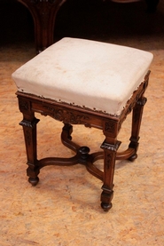 Regency style piano stool in walnut