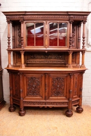 Renaissance cabinet with display top in walnut