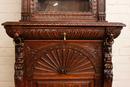 Renaissance style Cabinet/bookcase in Oak, Belgium 19th century