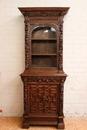 Renaissance style Cabinet/bookcase in Oak, Belgium 19th century