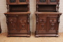 Renaissance style Cabinets in Oak, Belgium 1900