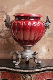 Renaissance flowerpot with silvered bronze