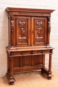 Renaissance Secretay desk/cabinet in walnut