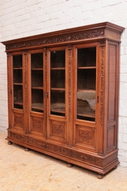Renaissance style 4 door bookcase in walnut