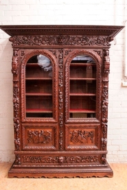 Renaissance style bookcase in oak