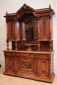 Renaissance style cabinet in walnut