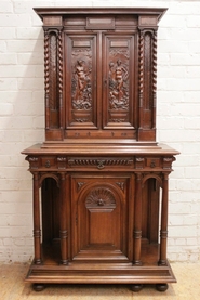 Renaissance style cabinet in walnut Signed KAHLEN PARIS
