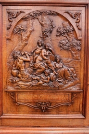 Renaissance style cabinet walnut