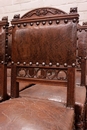 Renaissance style Chairs and arm chairs in Oak, France 19th century