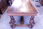Renaissance style jester dinning table in walnut
