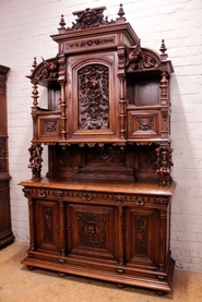 renaissance style joker cabinet in walnut