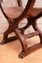 Renaissance style Savona rola arm chair in Walnut, France 19th century