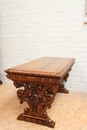 Renaissance style Walnut renaissance desk table in Walnut, France 19th century