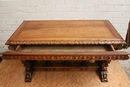 Renaissance style Walnut renaissance desk table in Walnut, France 19th century