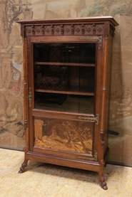 rosewood display cabinet with inlay