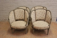 Set of 4 paint Louis XVI arm chairs