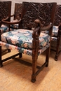 Renaissance style Arm chairs in Beechwood, France 1900