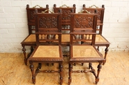 set of 5 walnut Henri II chairs