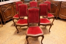 Louis XV style Chairs in Walnut, France 1920