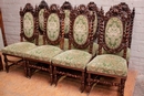 Hunt style Chairs in Oak, France 19th century