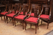 set of 8 walnut renaissance style chairs
