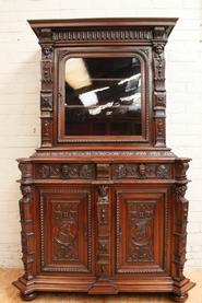 Special model walnut Henri II cabinet 19th century